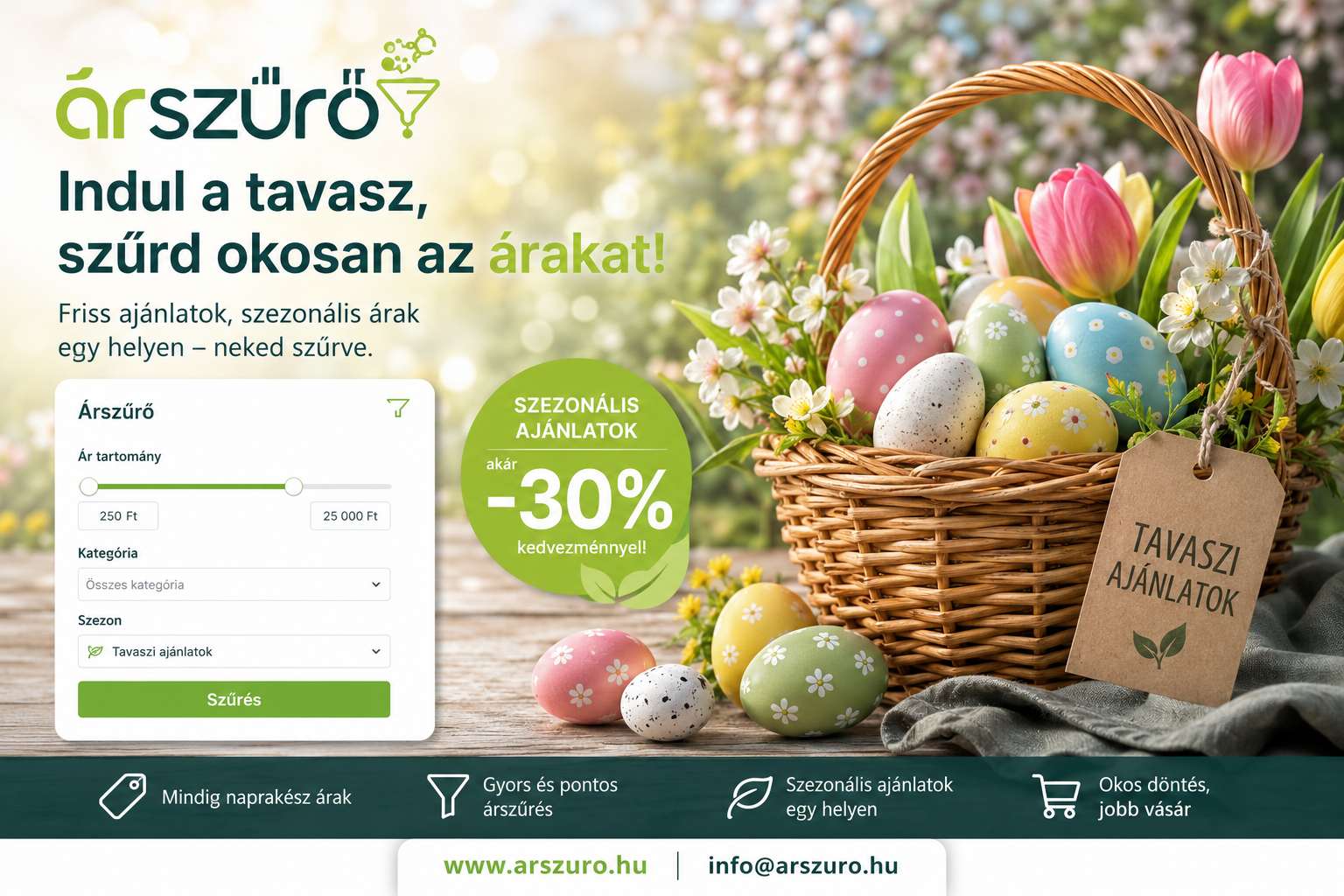 Árszűrő tavaszi szezonális ajánlatok
