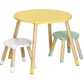 Fa gyerek asztal székekkel