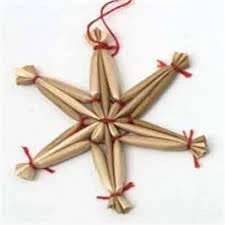 Szalma karácsonyi díszek