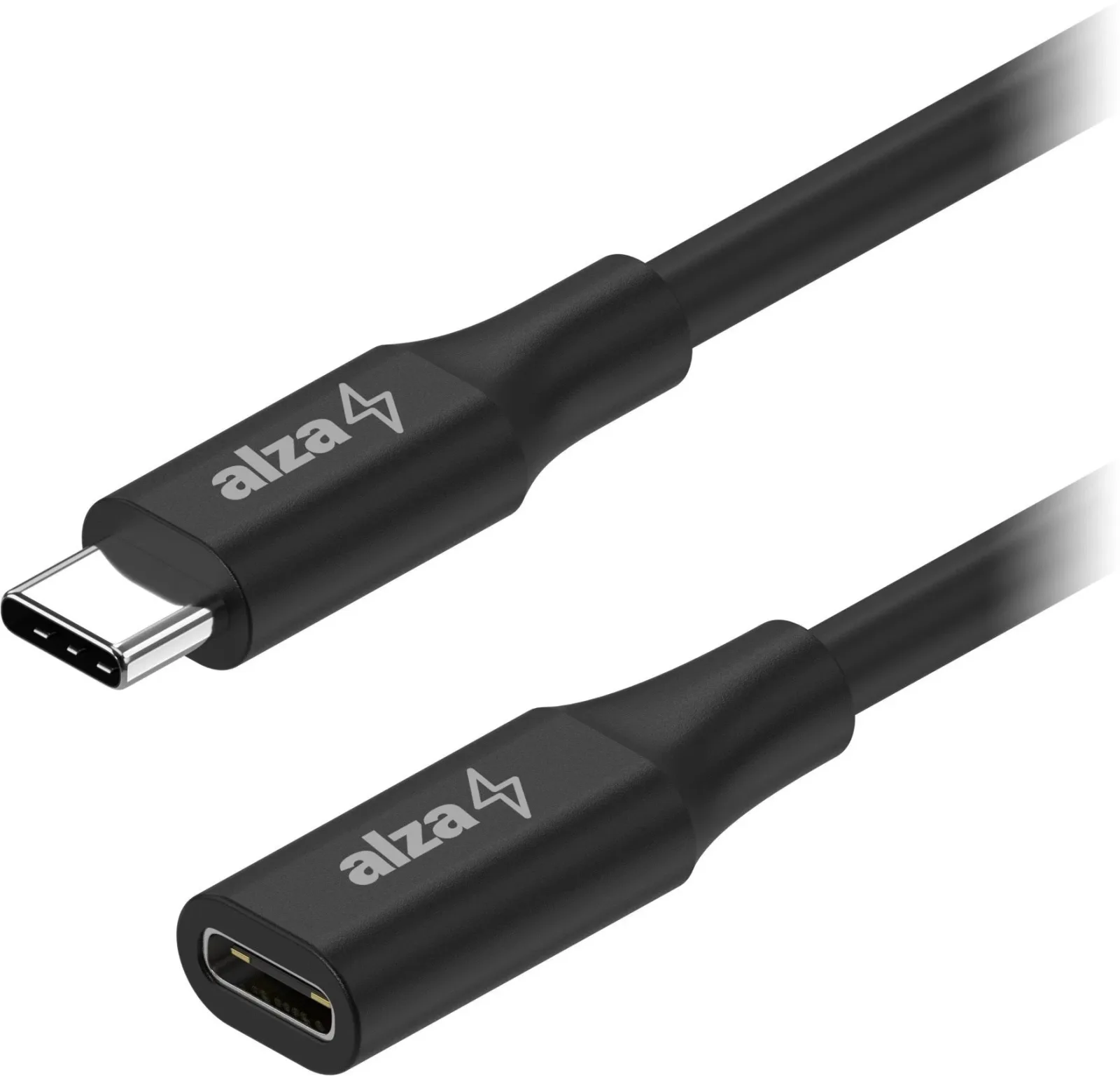 AlzaPower Core USB-C (M) to USB-C (F) 3.2 Gen 2, 0.5m, fekete