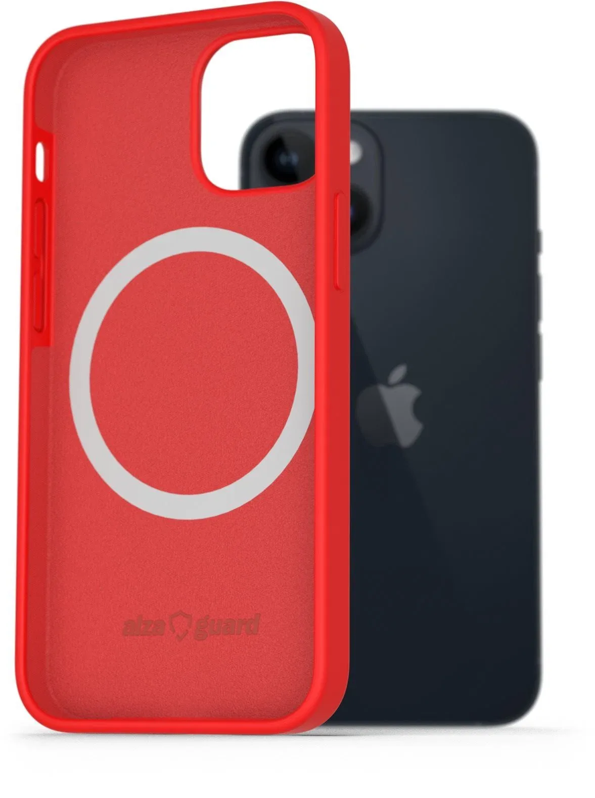AlzaGuard Silicone Case Compatible with Magsafe iPhone 14 piros tok