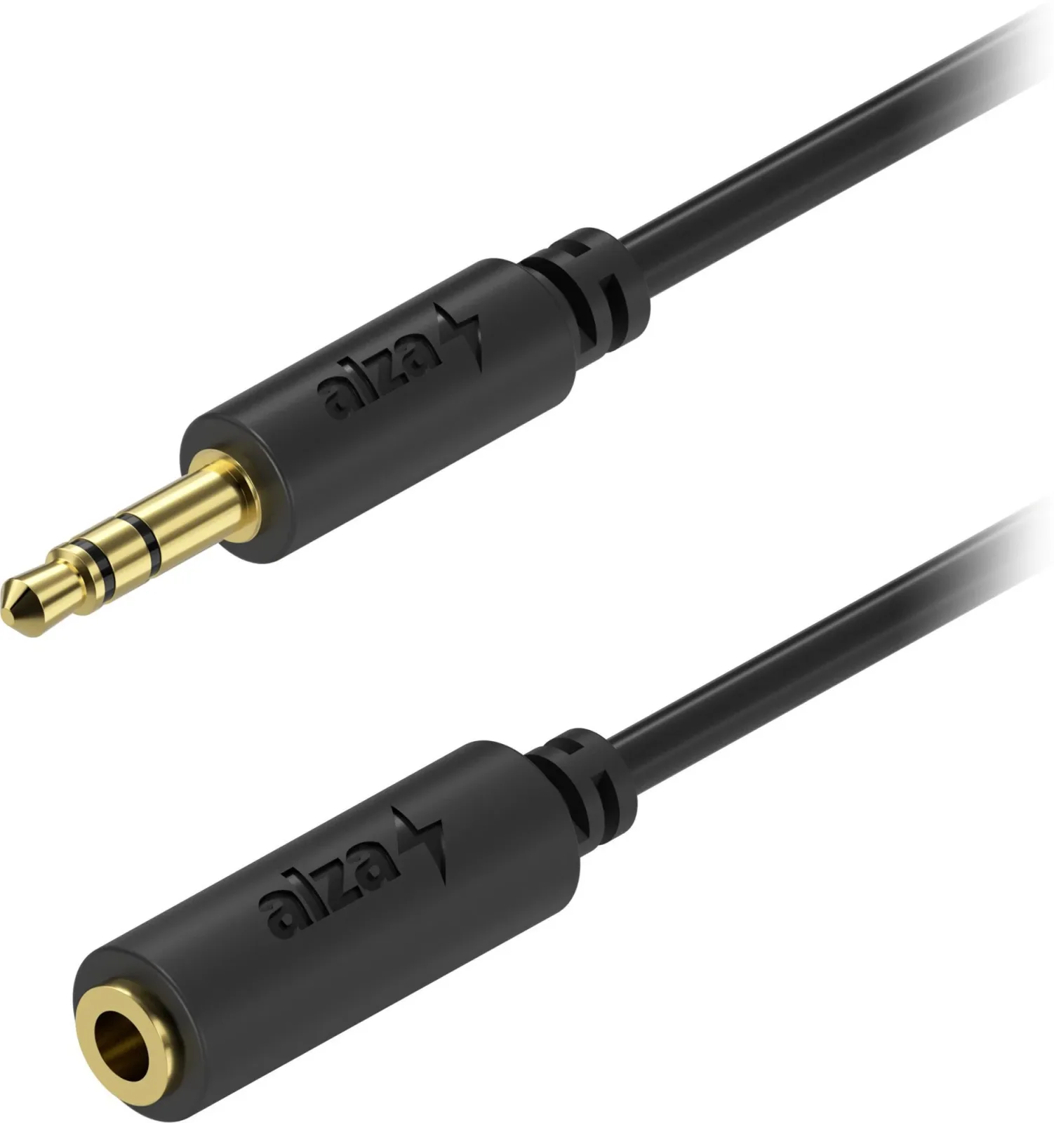 AlzaPower Core Audio 3.5mm Jack (M) to 3.5mm Jack (F), 10m - fekete