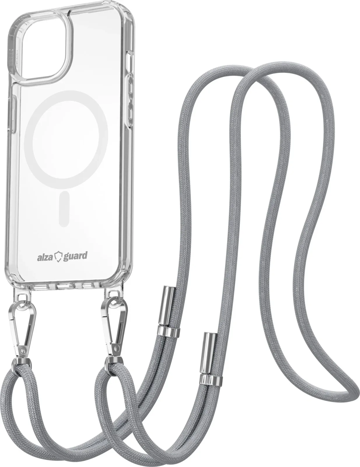 AlzaGuard Luxe Detach Lanyard Case Compatible with MagSafe for iPhone 13 szürke tok