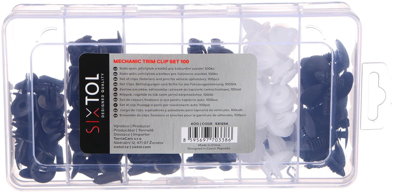Sixtol Set of clips, clips and pins for vehicle upholstery Mechnic Trim Clip 100