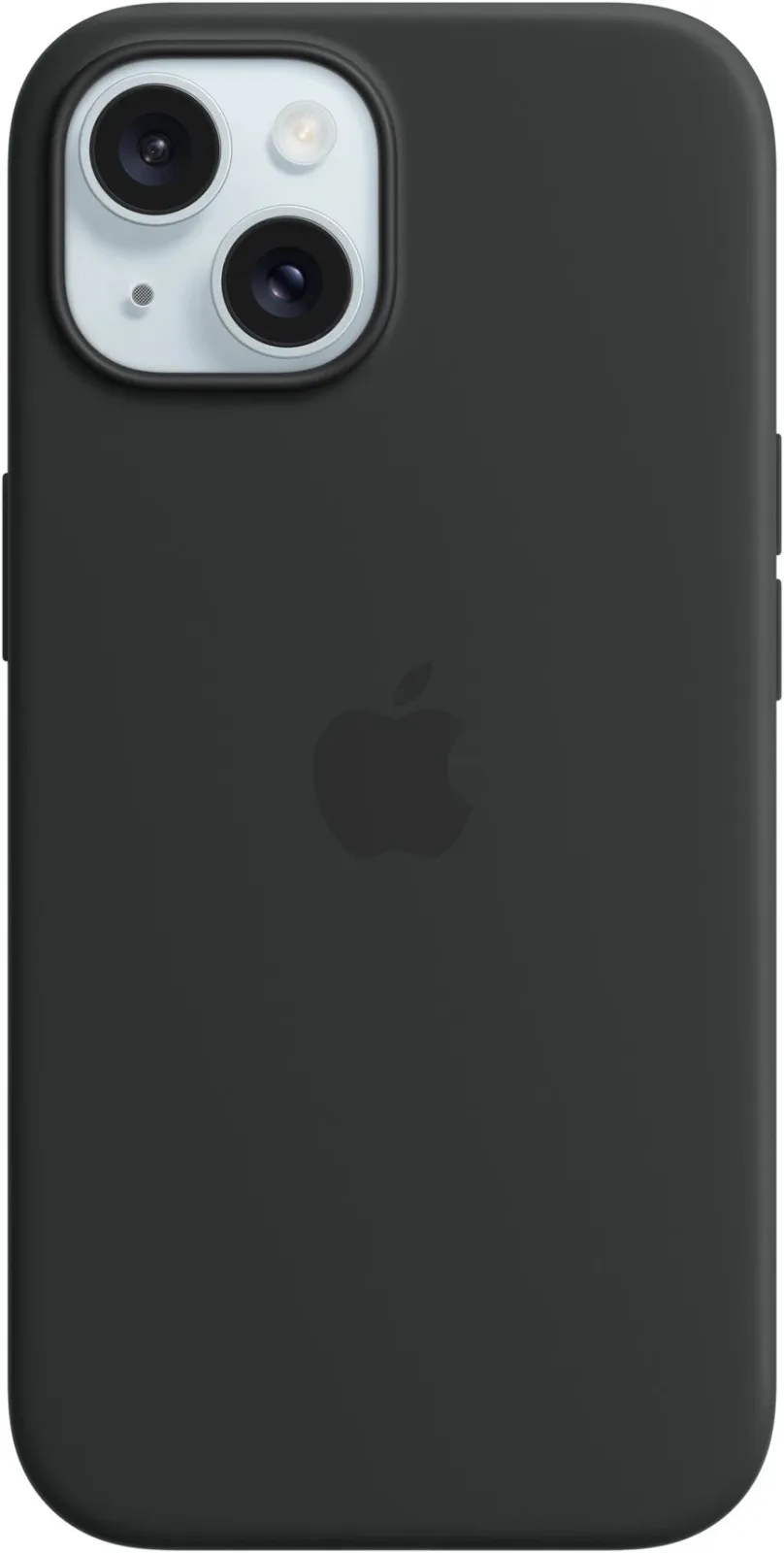 Apple iPhone 15 MagSafe fekete szilikon tok