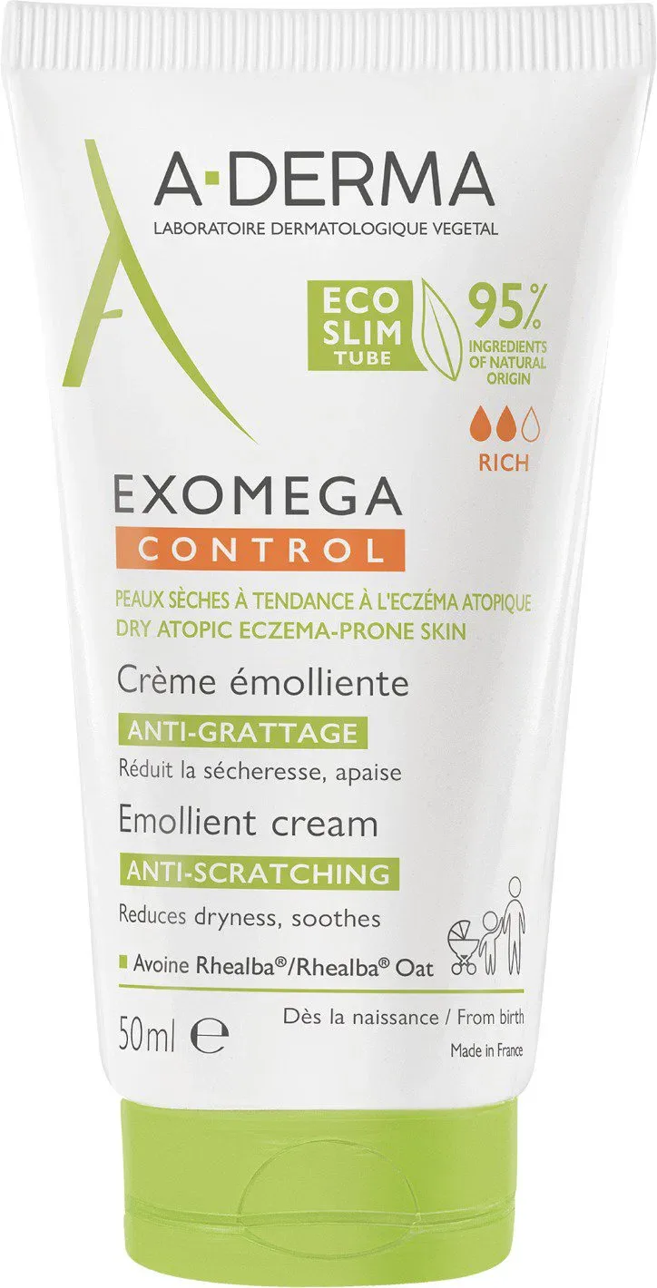A-DERMA Exomega Control Emolliens krém atópiára hajlamos, száraz bőrre 50 ml