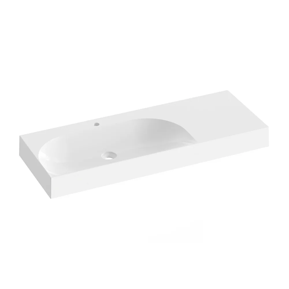 RAVAK XJXP1212000 Lite 120/80 mosdó jobb fehér, túlfolyó nélkül, csaptelep furattal
