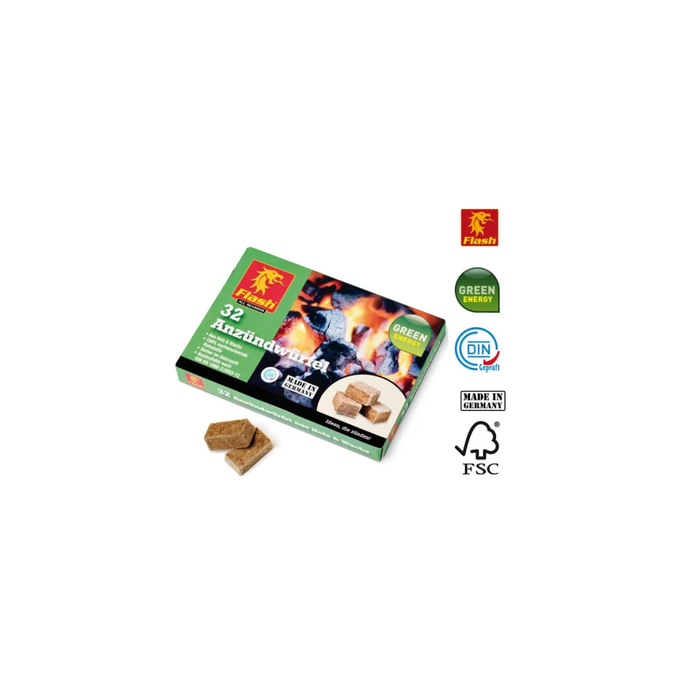 Flash Begyújtó kocka 32 db fa és viasz alapú