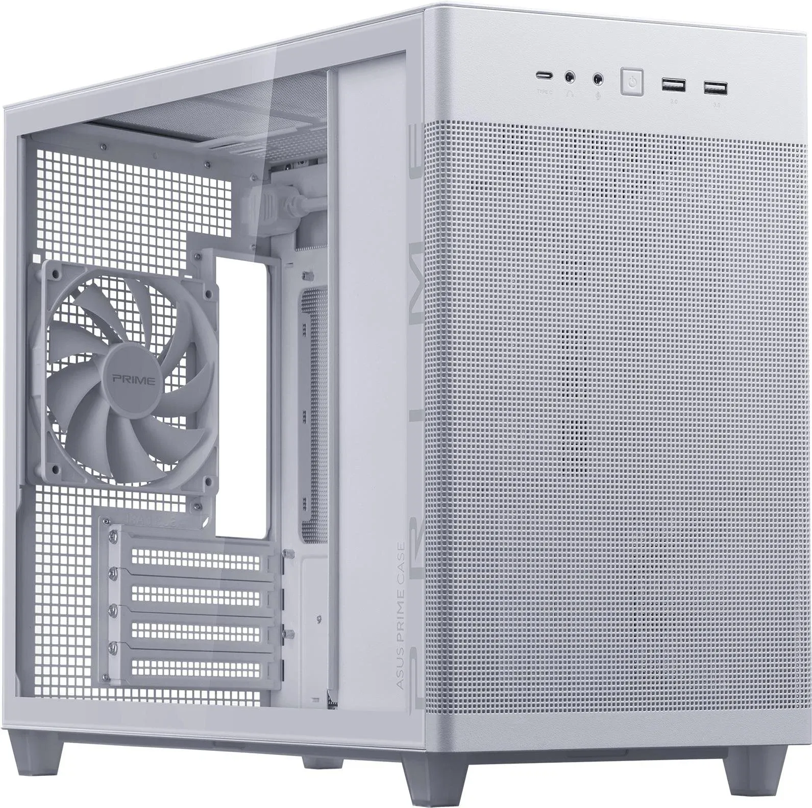 ASUS Prime AP201 Tempered Glass White