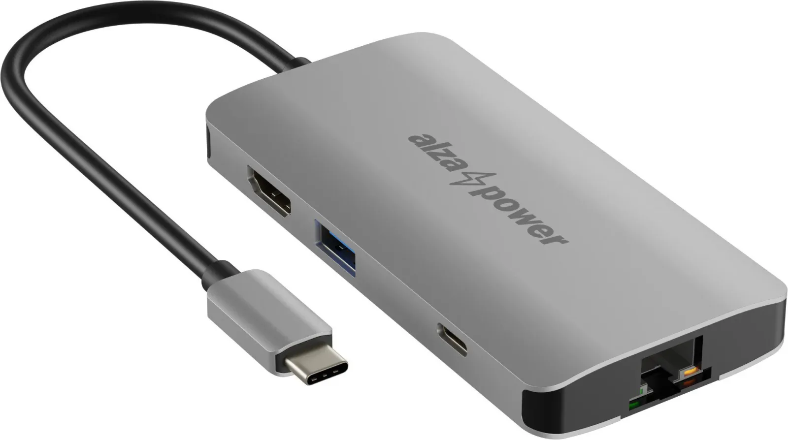 AlzaPower Metal USB-C Dock Station 8in1 - asztroszürke
