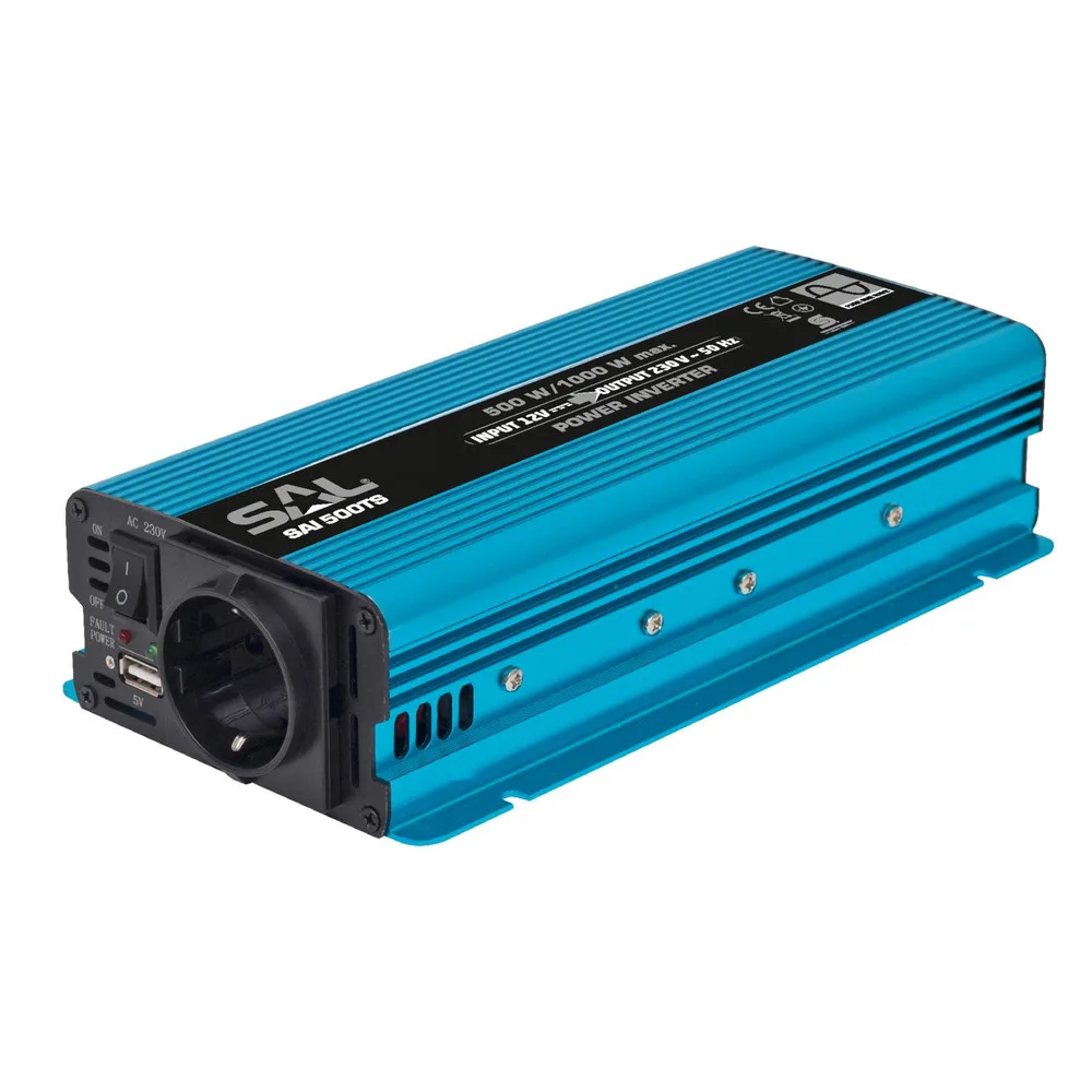 SAL SAI 500TS Feszültségátalakító, 500W, tiszta szinusz, USB