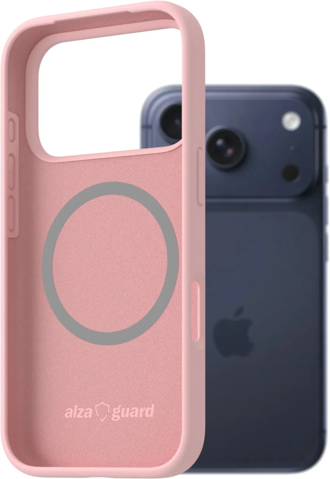 AlzaGuard iPhone 17 Pro rózsaszín MagSafe szilikon tok