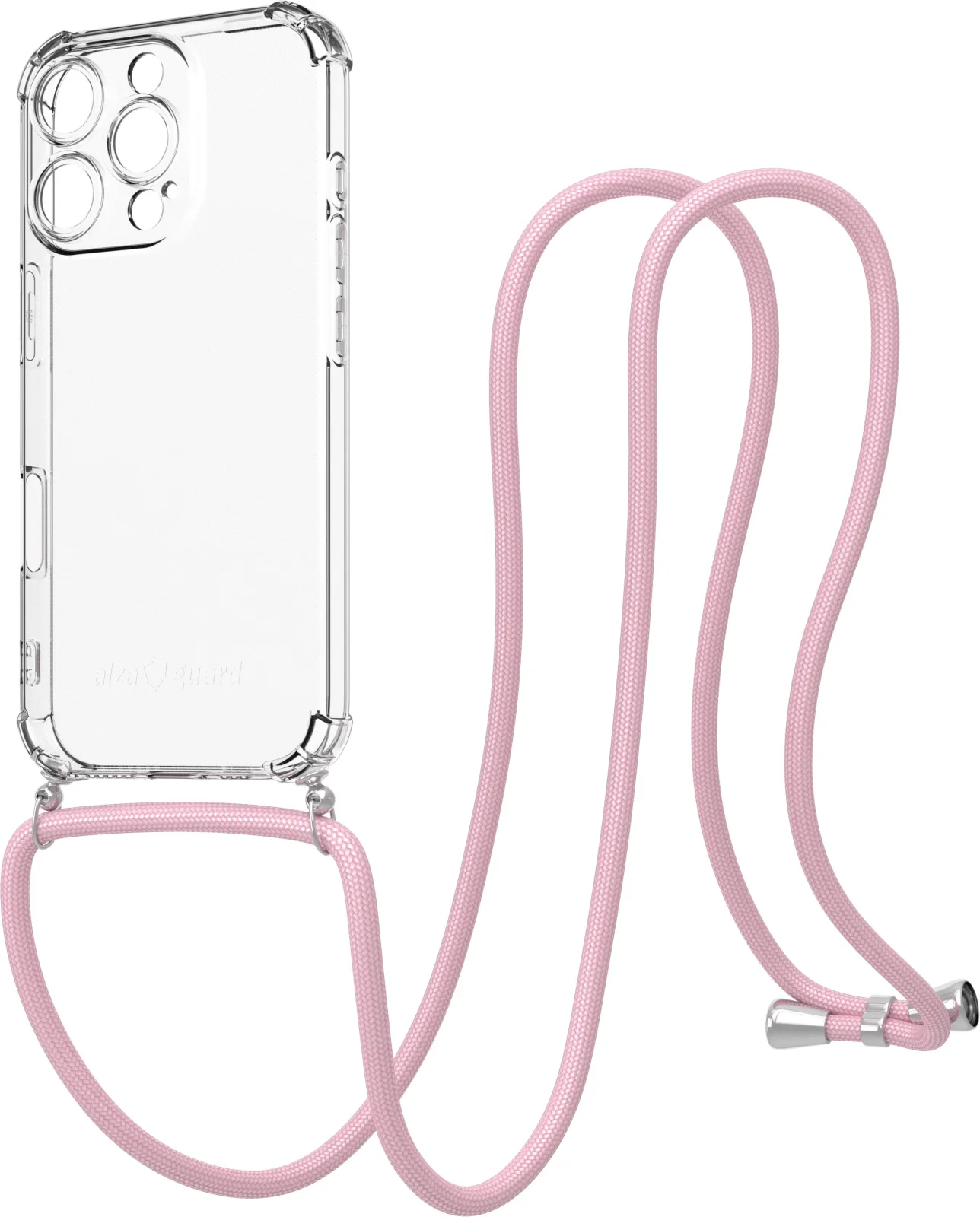 AlzaGuard Luxe Lanyard Case iPhone 16 Pro rózsaszín tok
