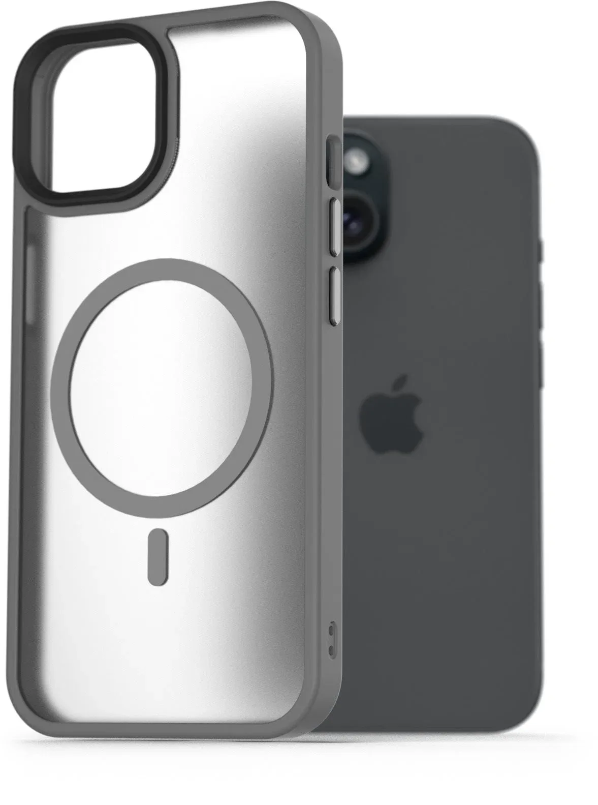 AlzaGuard Matte iPhone 15 Magsafe szürke tok