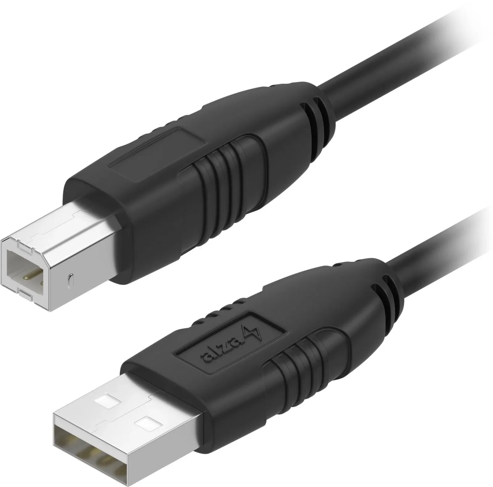 AlzaPower LinkCore USB-A to USB-B 5 m - fekete