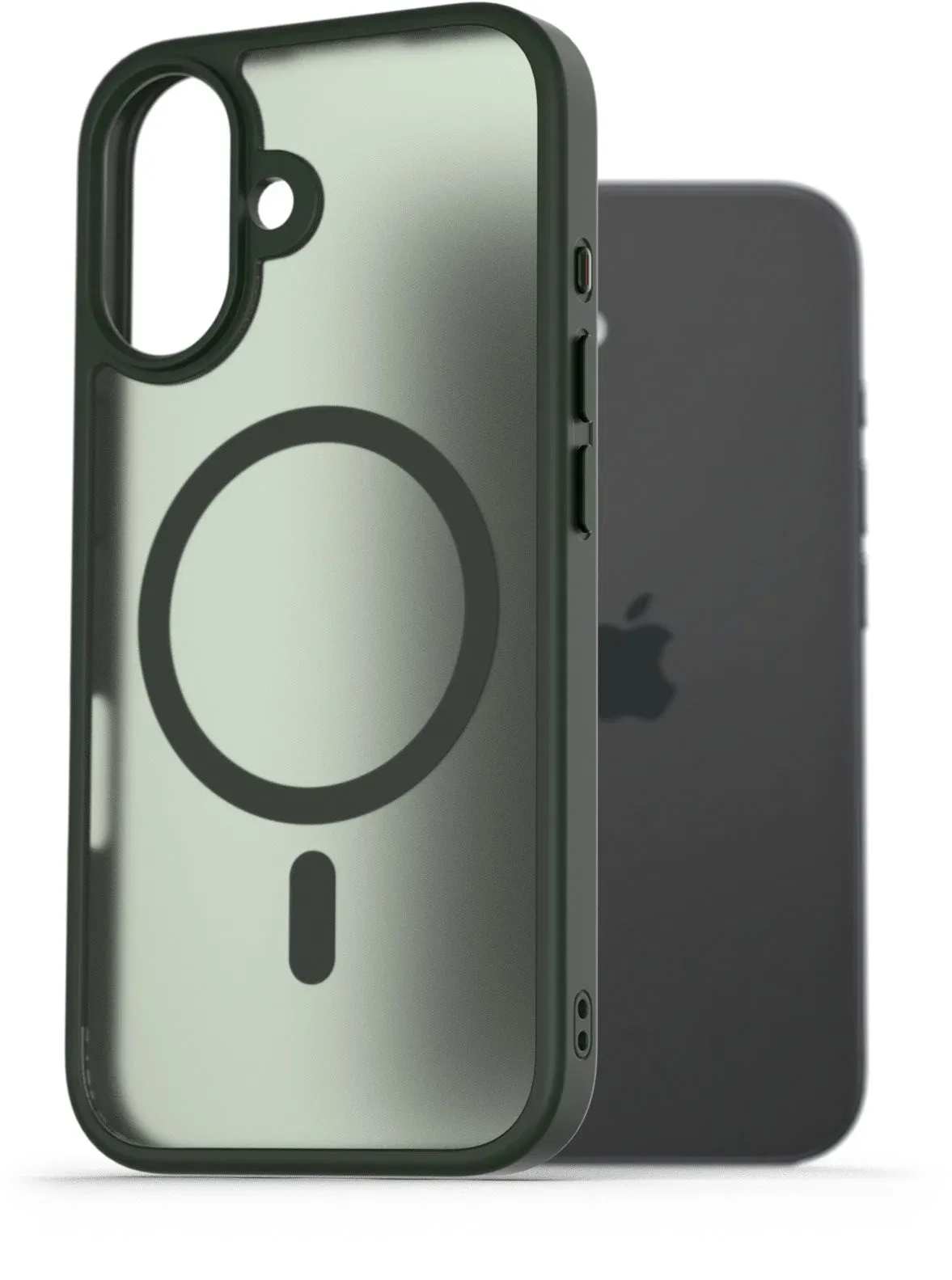 AlzaGuard Matte Case Compatible with Magsafe iPhone 16 sötétzöld tok