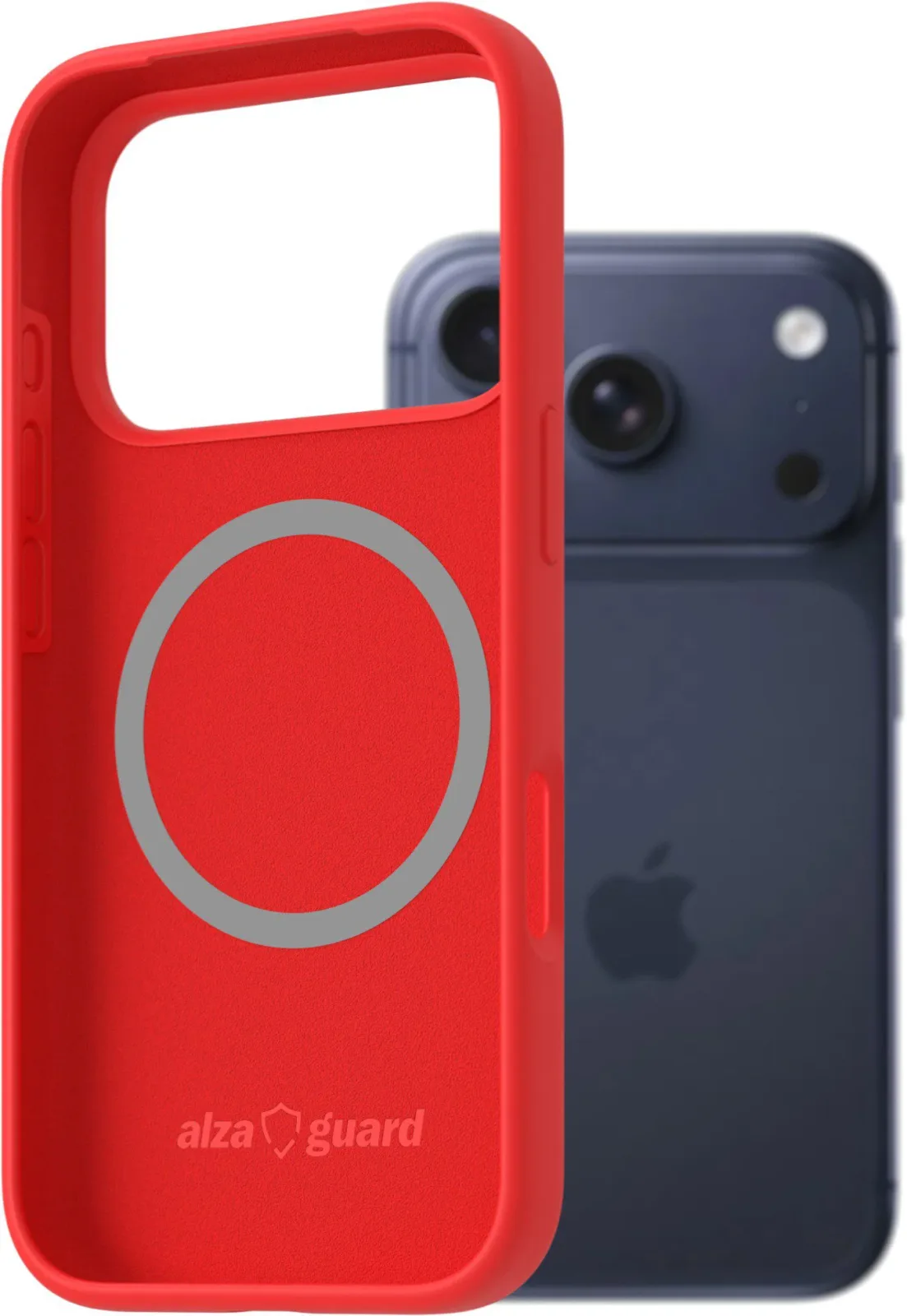 AlzaGuard iPhone 17 Pro piros MagSafe szilikon tok
