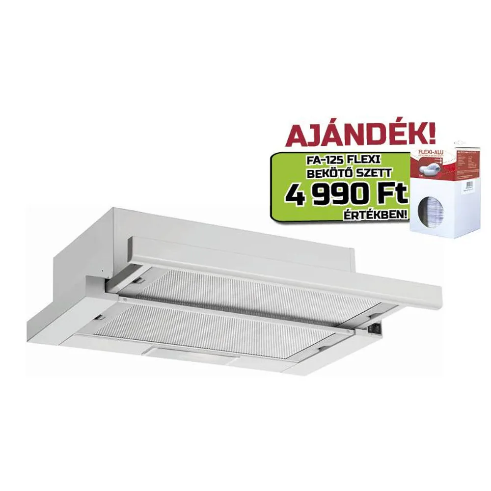 Davoline Páraelszívó Spot Q ECO 060 GR-IX + FA125/3 bekötő szett Inox