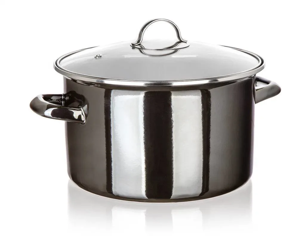 BANQUET METALLIC Black zománcozott 26 cm 6 l, fedővel