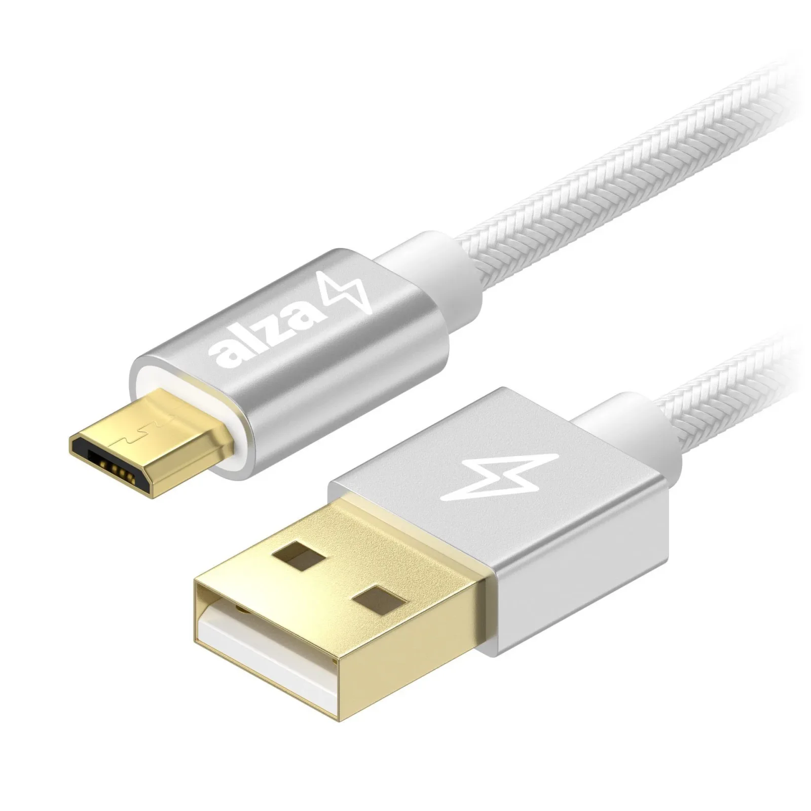AlzaPower AluCore USB-A to Micro USB 0.5m, ezüst