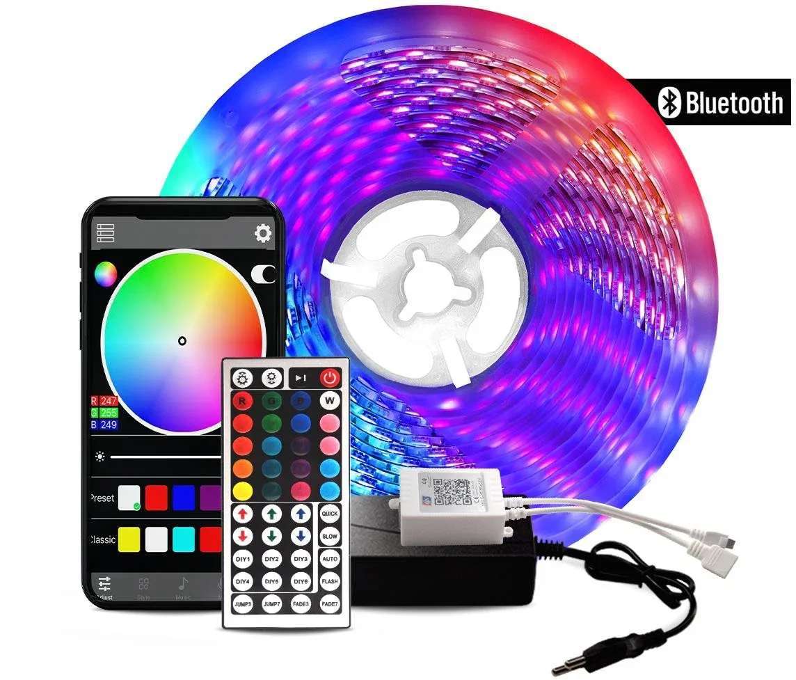 Aga Bluetooth RGB LED szalag 5m + vezérlő + tápegység