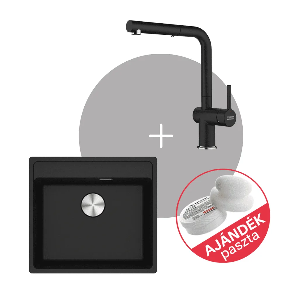 Franke Mosogató Maris MRG 610-52 TL és csaptelep ACTIVE PLUS L DOCCIA szett + Ajándék többfunkciós paszta