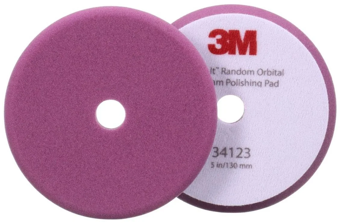 3M™ Perfect-It™ Random Orbital Fine Foam Pad polírozó korongok, szivacs, lila, 2 db, 5" / 130 mm