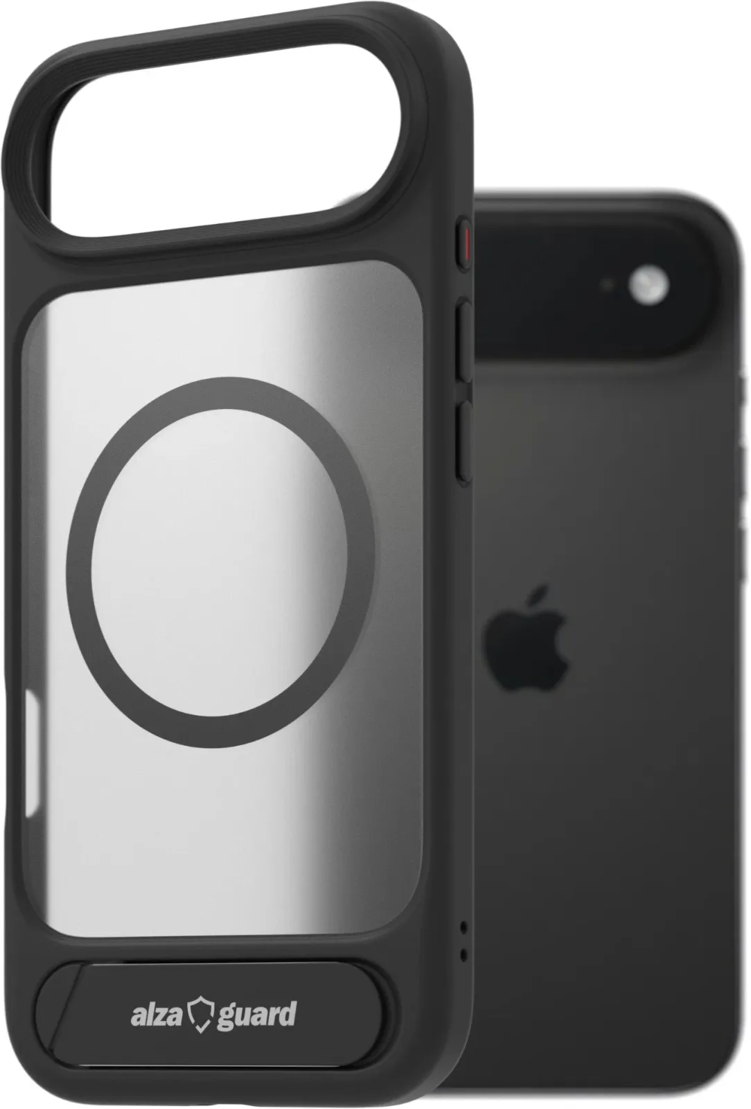 AlzaGuard Matte Case with Stand iPhone Air fekete MagSafe tok
