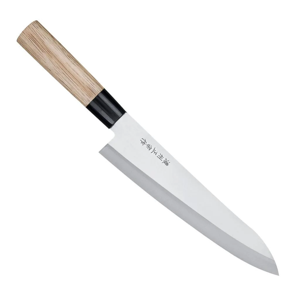 Satake 805-858 Megumi Gyuto (Séf) japán konyhakés, rozsdamentes acél, 21 cm pengehossz, gumifa markolat