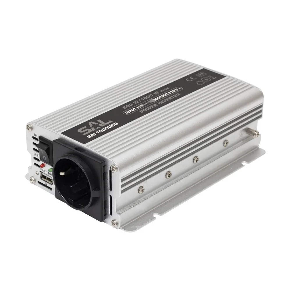SAL SAI 1000USB Feszültségátalakító, 500/1000W, USB aljzat