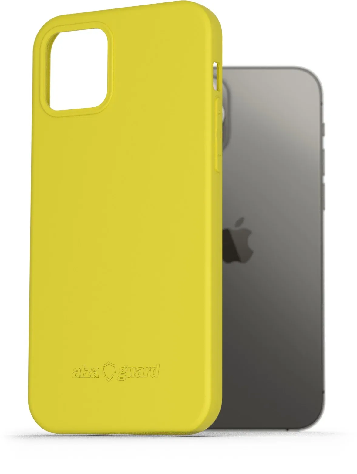 AlzaGuard Matte iPhone 12/12 Pro sárga TPU tok