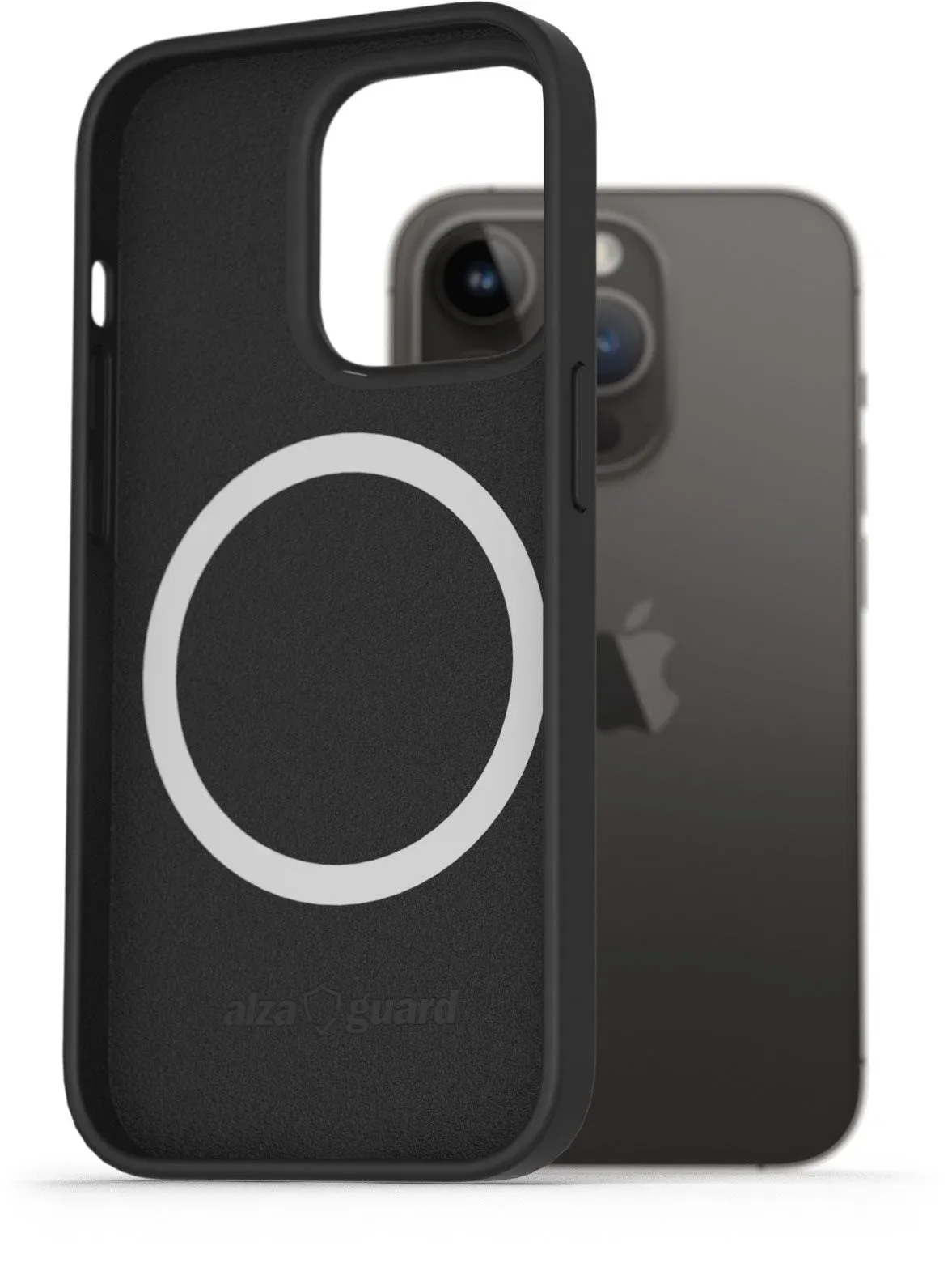 AlzaGuard Silicone Case Compatible with Magsafe iPhone 14 Pro fekete tok