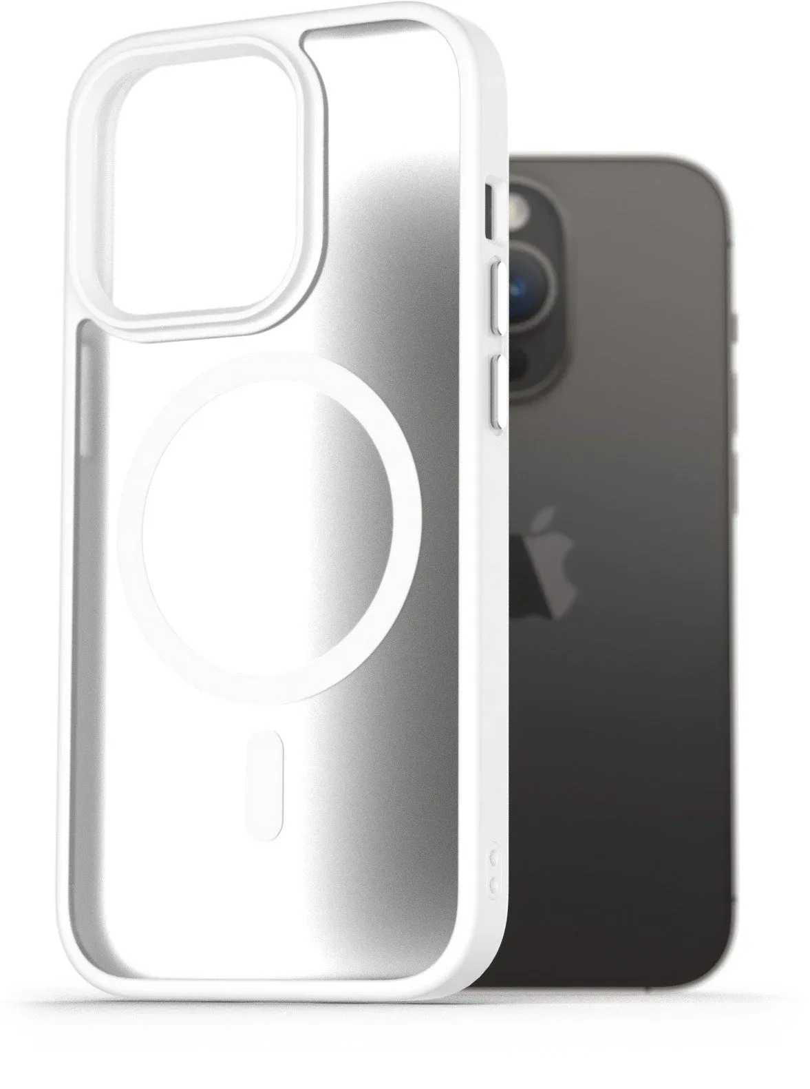 AlzaGuard Matte Case Compatible with Magsafe iPhone 14 Pro fehér tok