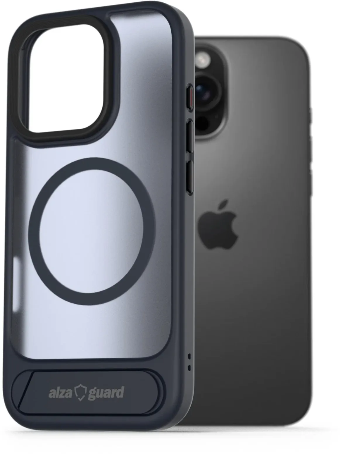 AlzaGuard Matte Case with Stand Compatible with MagSafe for iPhone 16 Pro Max sötétkék tok