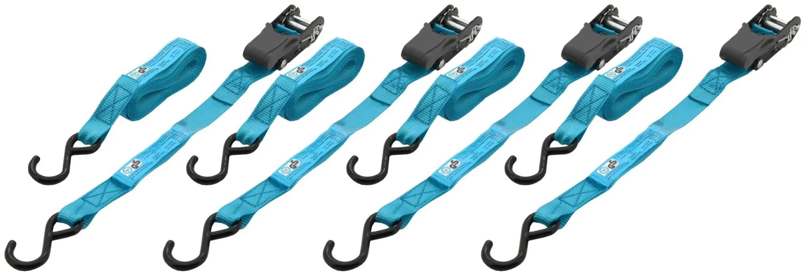 COMPASS Feszítőpánt racsnival és horgokkal 3,5 m 4 db TÜV BLUE WAY