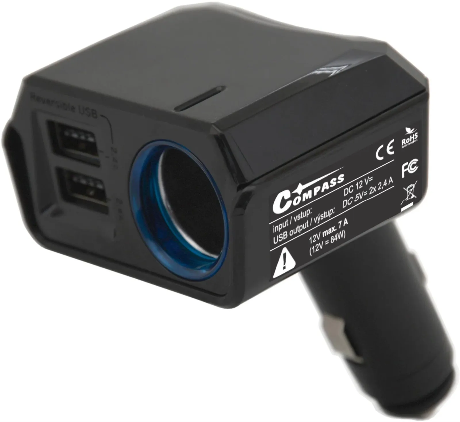 Adapter fixed 12V + 2x USB 2400mA SELECT