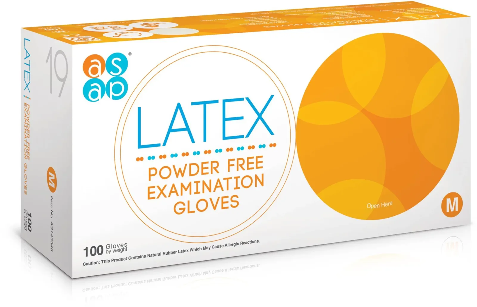 ASAP Púdermentes latex kesztyű, M, 100 db