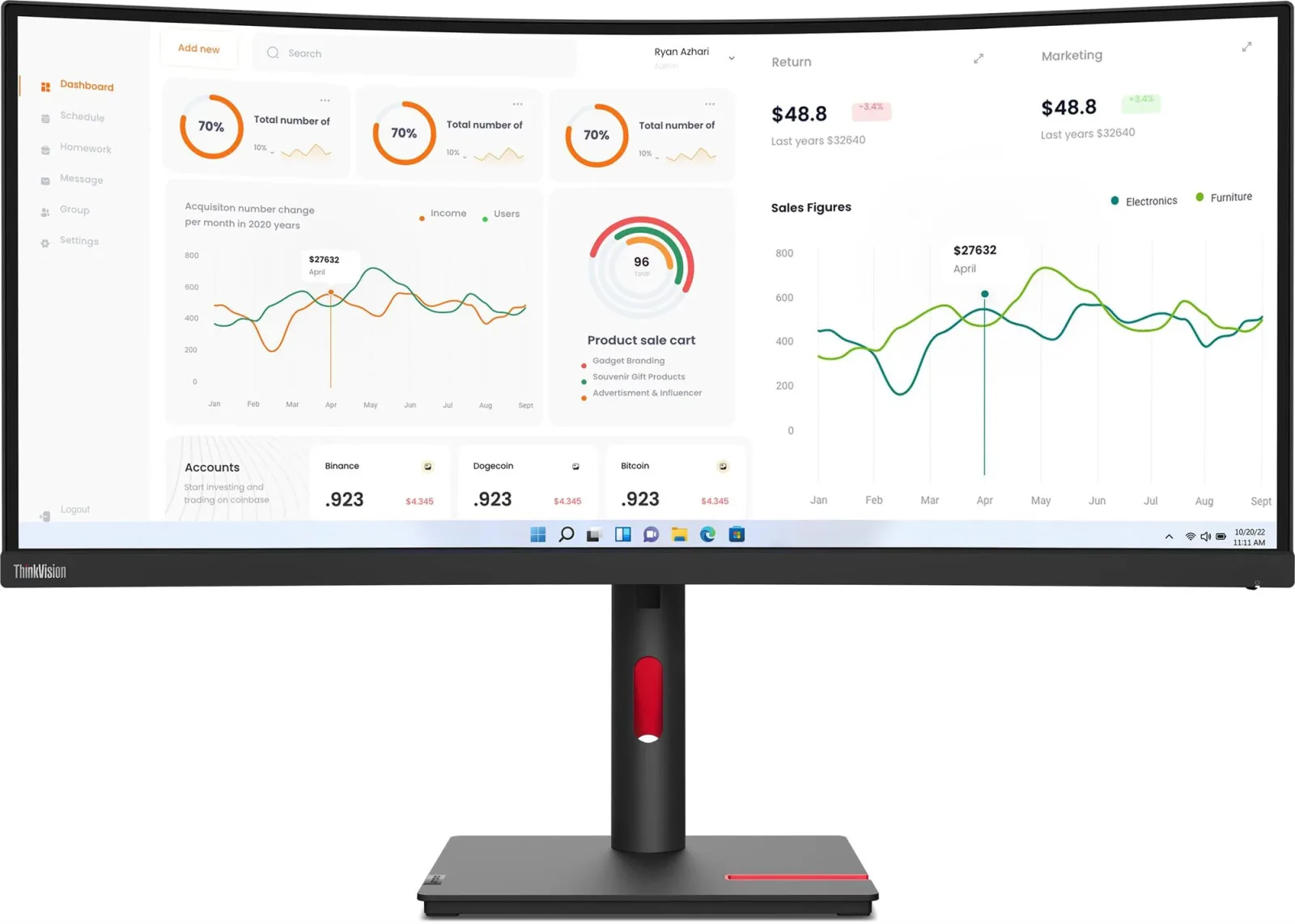 34" Lenovo ThinkVision T34w-30