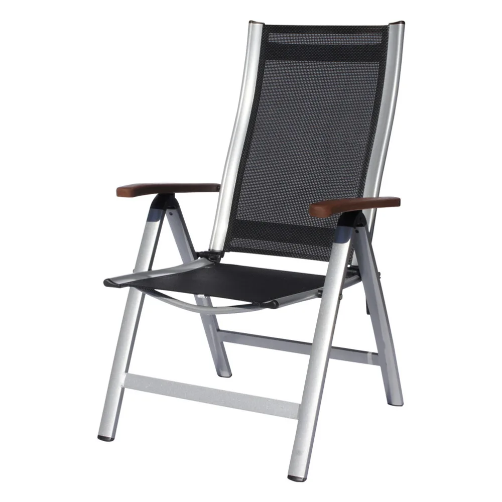 Sun garden Ass comfort összecsukható, exkluzív alu. kerti szék - fekete/ezüst