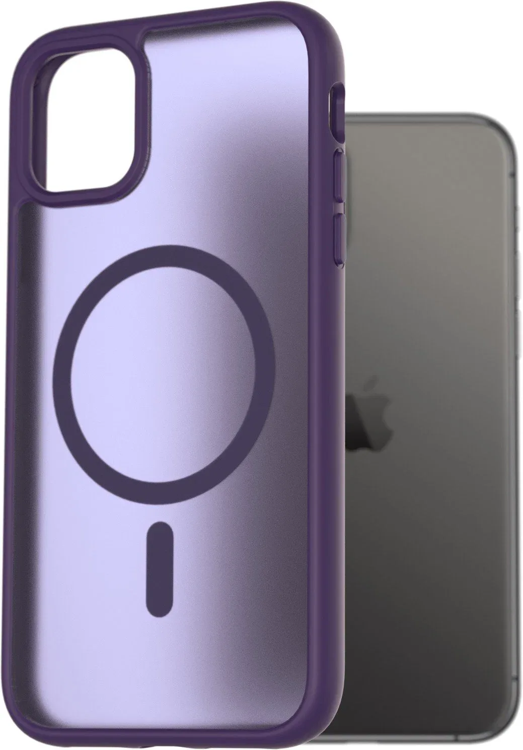AlzaGuard Matte Case Compatible with Magsafe iPhone 11 sötétlila tok
