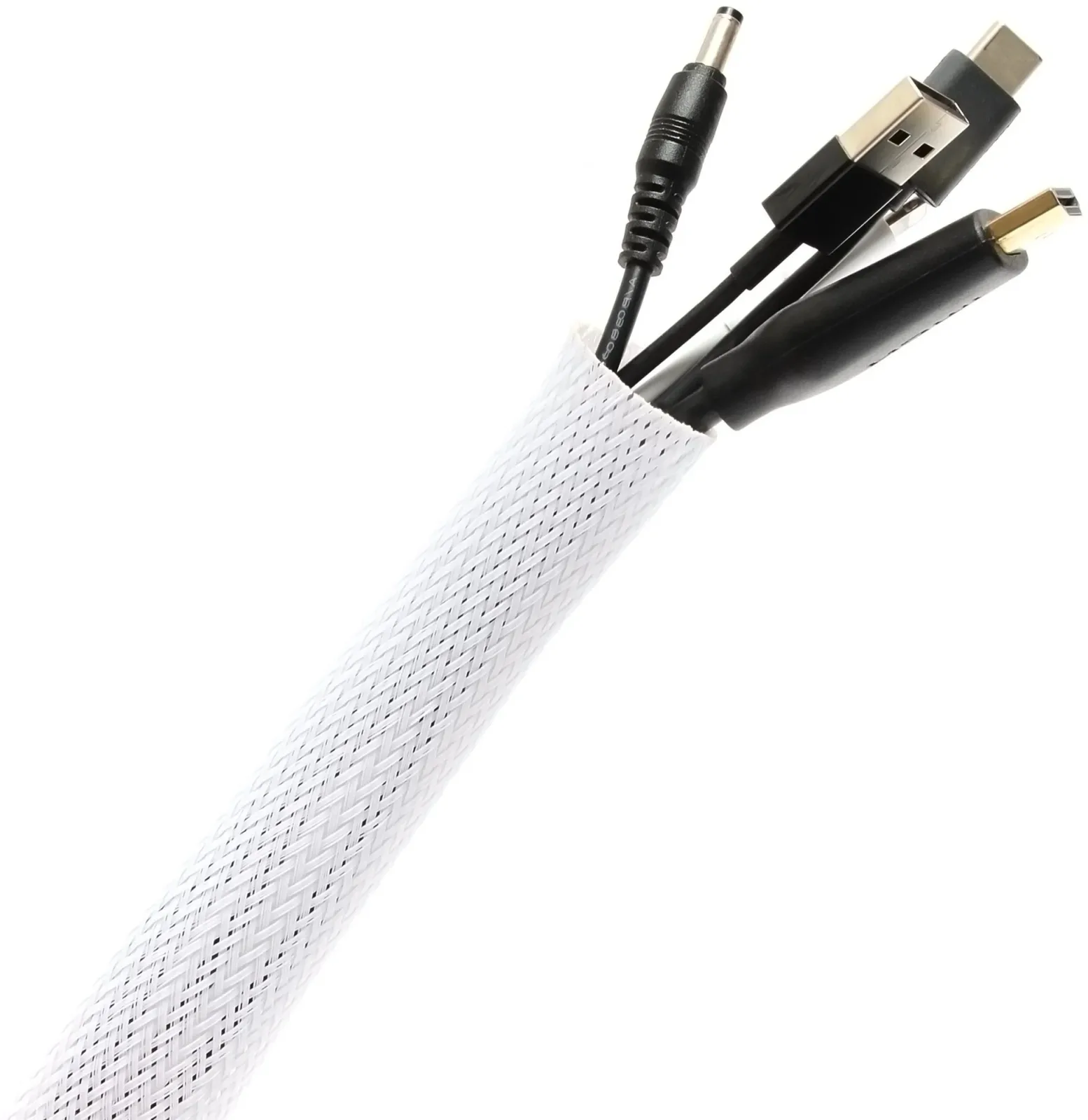 AlzaPower Velcrostrap+ Cable Tube 2m fehér