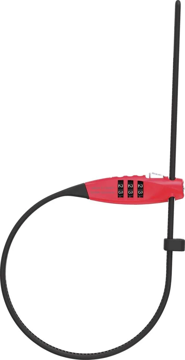 Abus Combiflex Speciális zárható húzókábel acél maggal, 45 cm hosszú kábel, piros