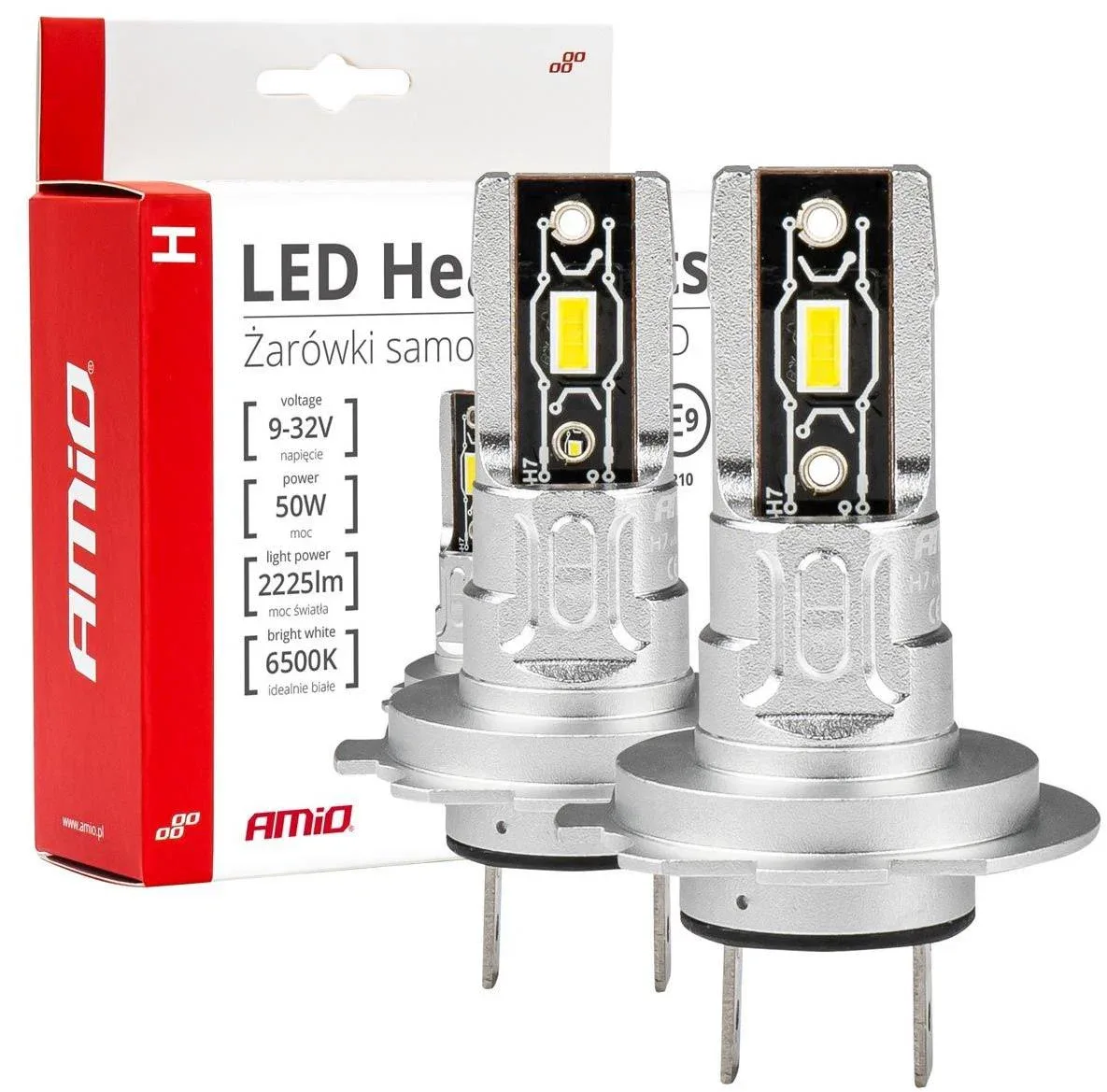 AMIO LED H7 50 W, fehér, PX26d foglalat, 2 db