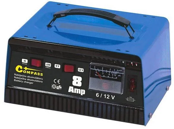 COMPASS töltő 8A 6 / 12V TÜV / GS metál