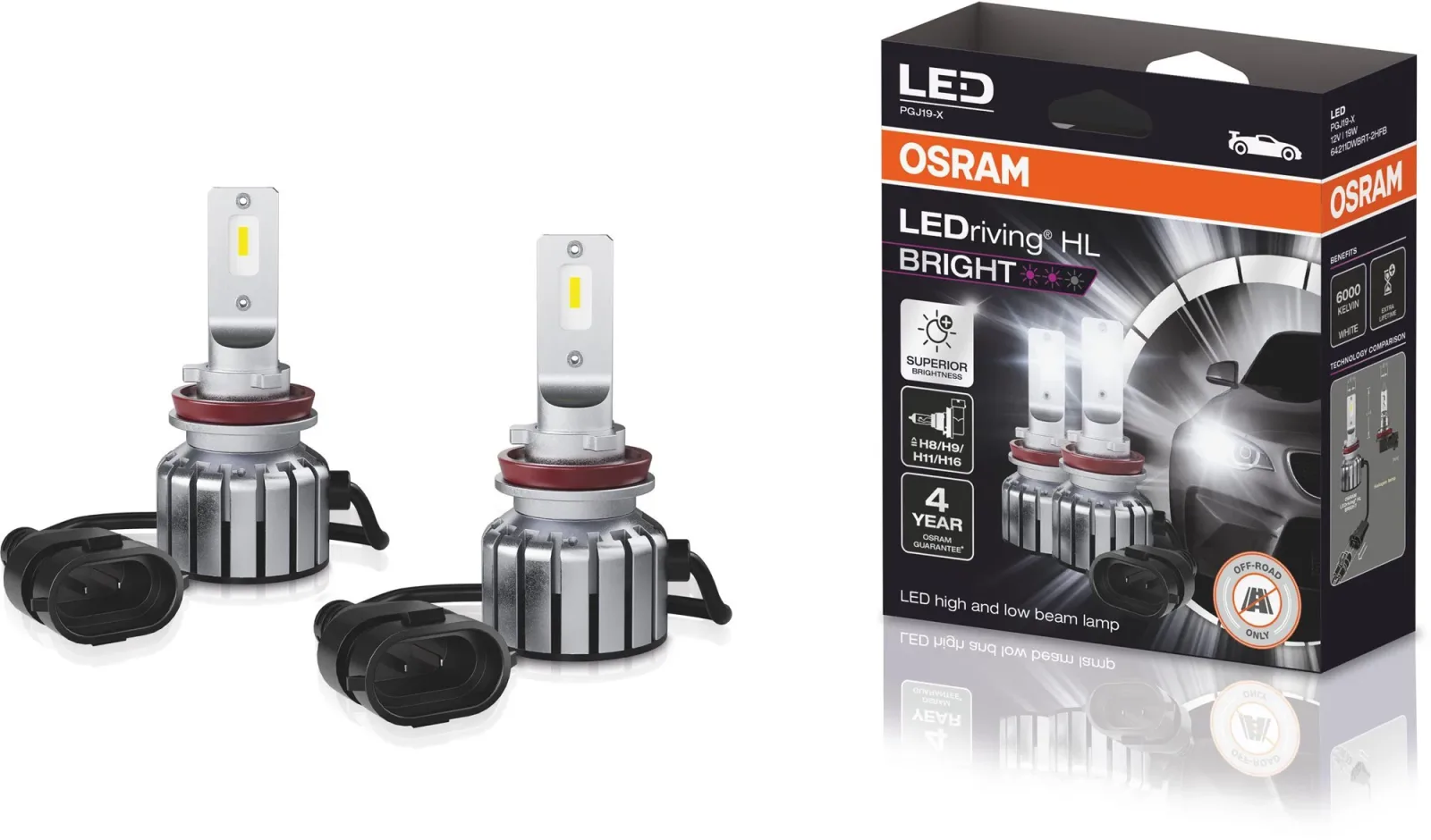 OSRAM LEDriving HL BRIGHT +300% "H8/H11/H16/H9" 12V