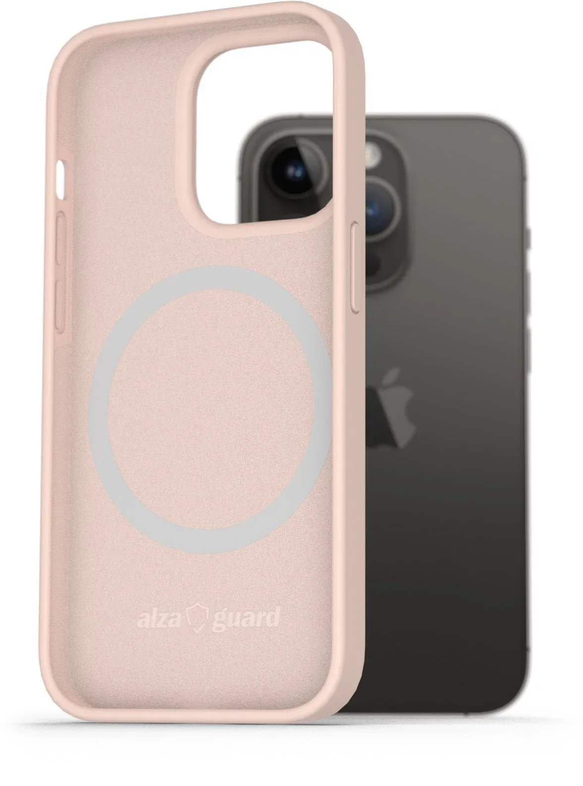 AlzaGuard Silicone Case Compatible with Magsafe iPhone 14 Pro rózsaszín tok