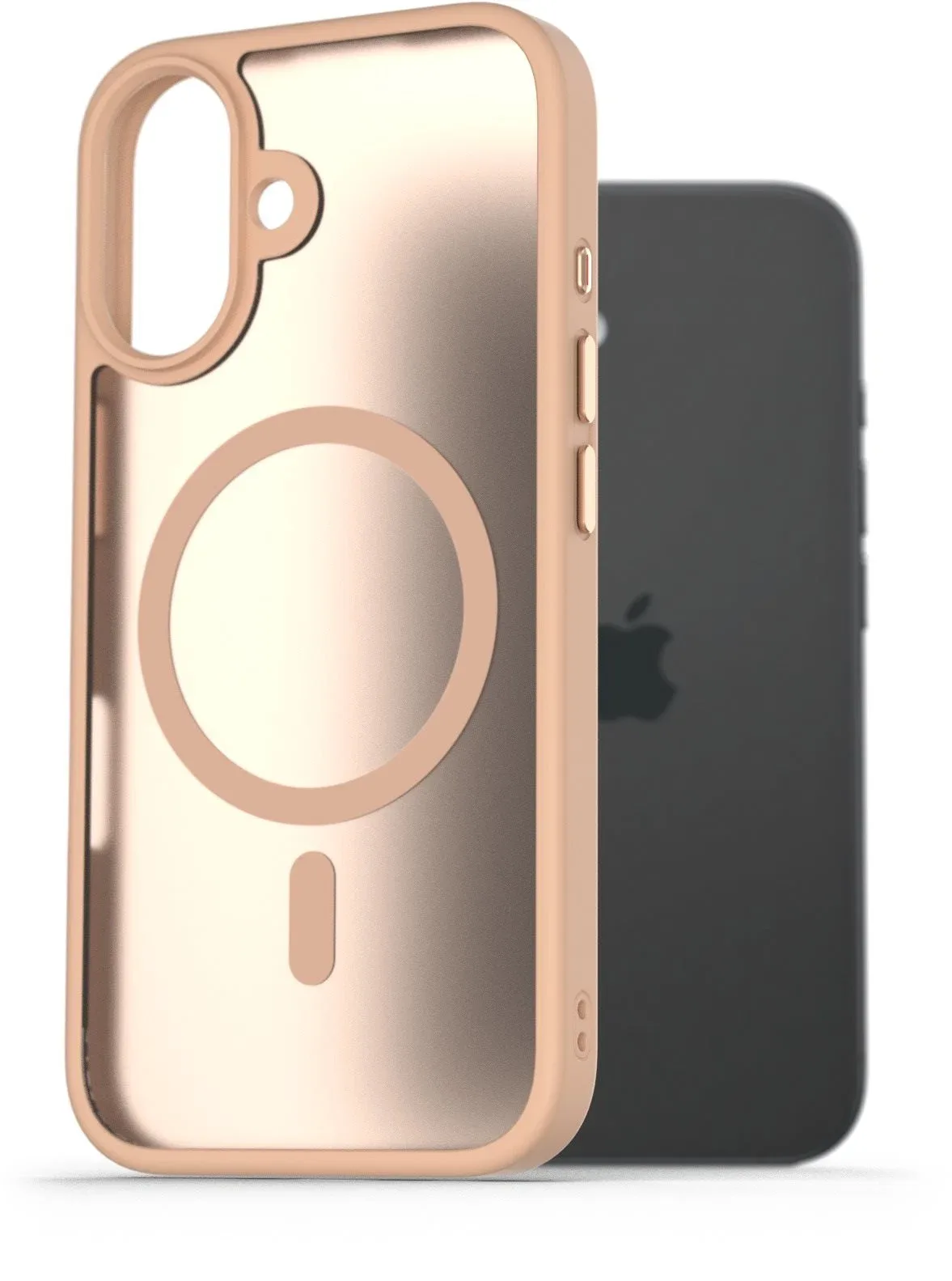 AlzaGuard Matte Case Compatible with Magsafe iPhone 16 homoksárga tok
