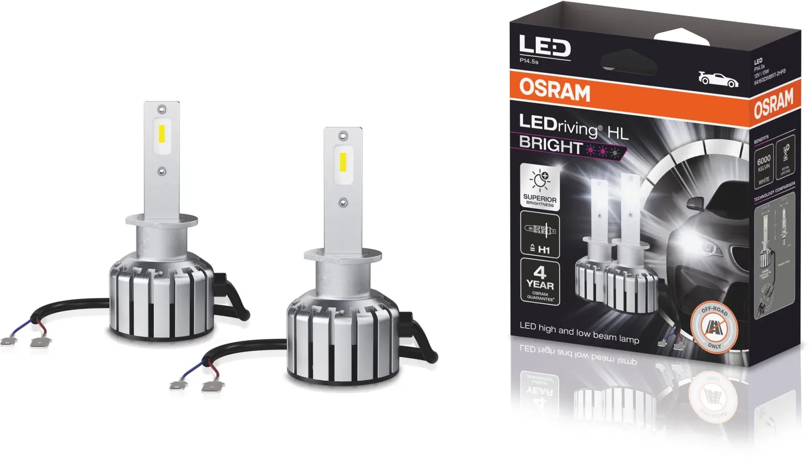 OSRAM LEDriving HL BRIGHT +300% "H1" 12V