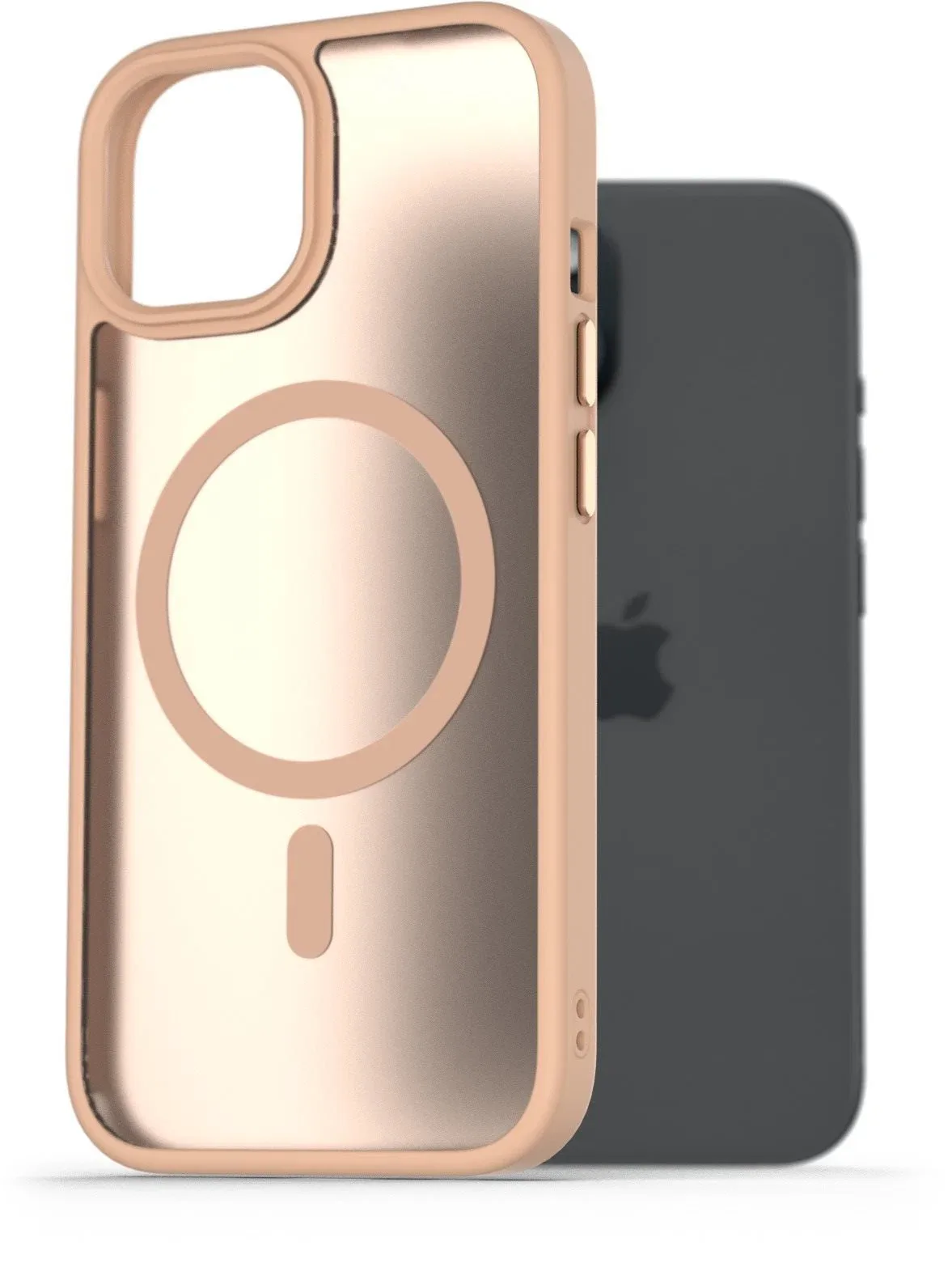 AlzaGuard Matte Case Compatible with Magsafe iPhone 15 homoksárga tok