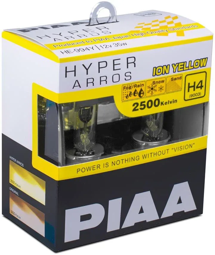 PIAA Hyper Arros Ion Yellow 2500K H4 - meleg sárga fény 2500K extrém körülmények közötti használatra